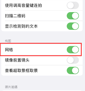 祁门苹果手机维修网点分享iPhone如何开启九宫格构图功能 